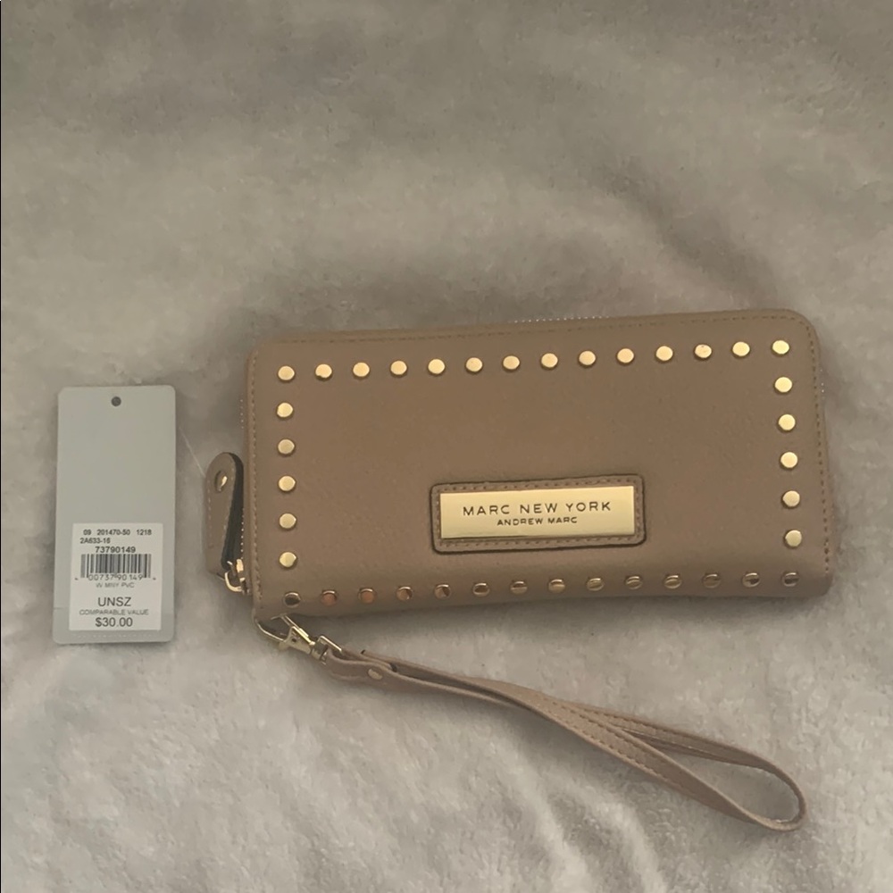Marc New York Tan Studded Clutch Wristlet